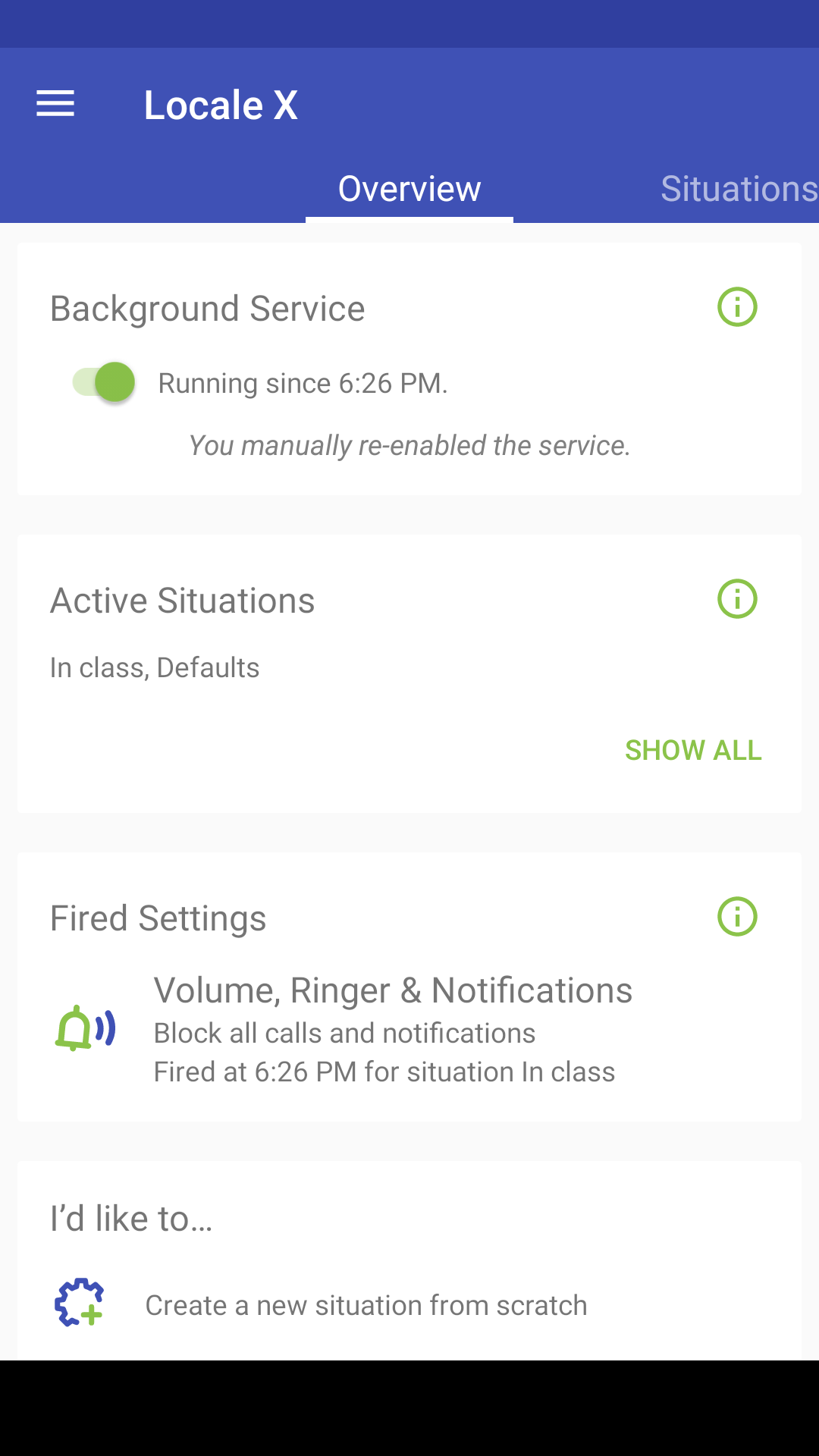  The new Locale X overview screen 